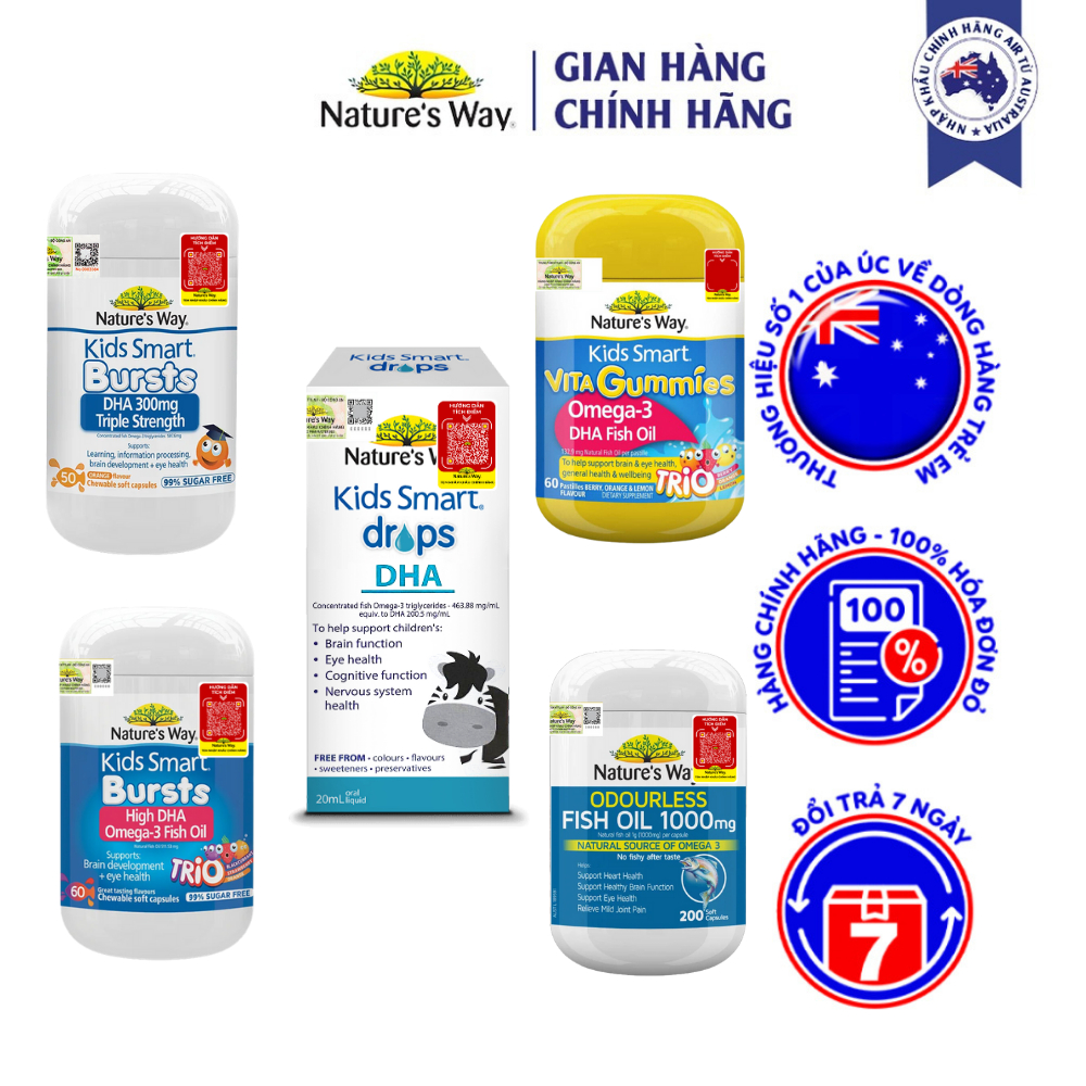 DHA Nature's Way Hỗ Trợ Não Bộ Phát Triển Toàn Diện Và Tăng Cường Thị Lực, Tăng Khả Năng Tập Trung