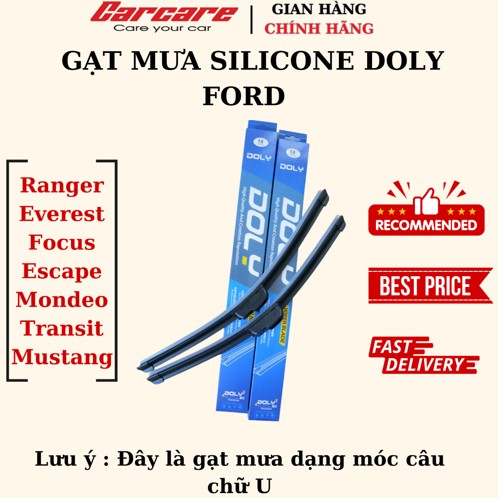 Gạt mưa Ford Ranger, Everest, Focus, Fiesta, Escape, Mondeo, Transit, Mustang