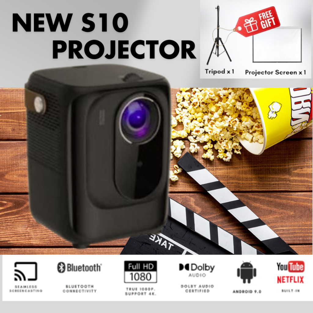 S10 PRO 5G Portable Wireless Mini Projector 4K UHD WIFI Android 6.0 Home Theater