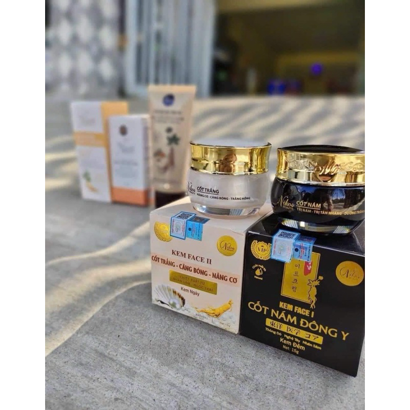 Combo Kem Face Cốt Nám Đông Y Nikos Chính Hãng- Kem Face Nikos Cốt Trắng Căng Bóng Nâng Cơ
