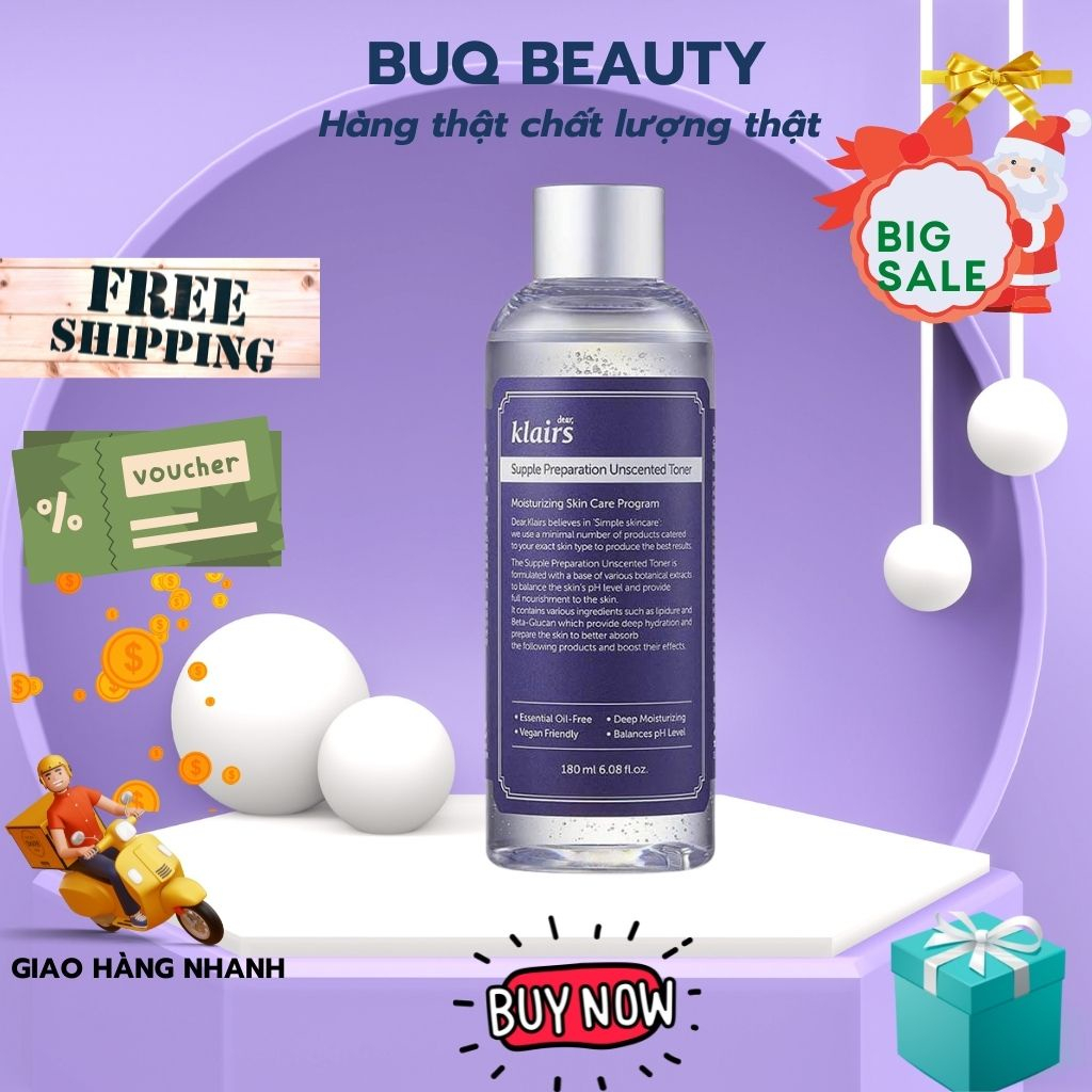 Nước hoa hồng Klairs 180ML- dưỡng ẩm và làm mềm da