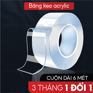 Băng dính 2 mặt siêu dính băng keo Nano trong suốt dán tường dính mọi bề mặt tiện lợi DOJA treo ổ điện cục wifi lên cao