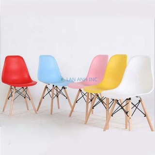 [HỎA TỐC HCM] Ghế Eames Nhựa Chân Gỗ cho bàn ăn, bàn làm việc nhập khẩu đẹp hiện đại giá rẻ  LAI128c
