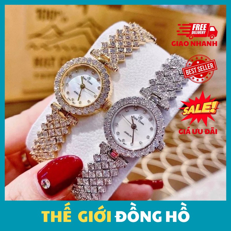 đồng hồ nữ đính đá thời trang, đồng hồ nữ chạy pin bầu dục cực đẹp sang trọng mã 4610