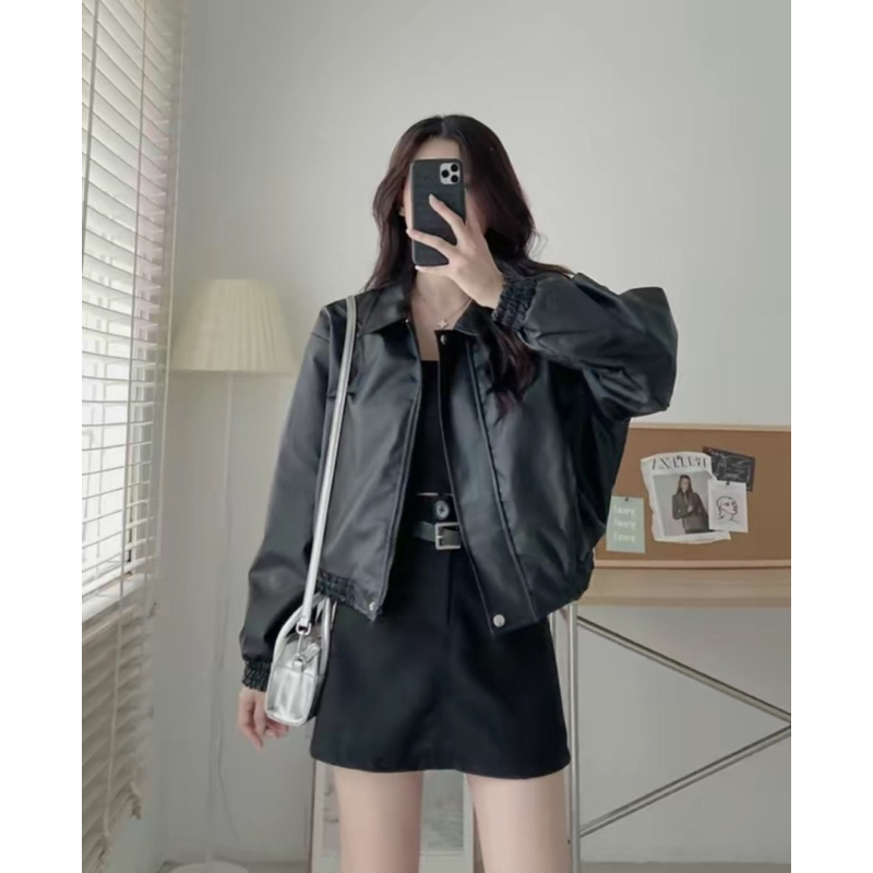 ÁO KHOÁC DA LỬNG BO CHUN