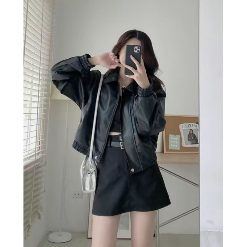 ÁO KHOÁC DA LỬNG BO CHUN