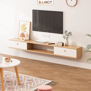 Kệ tivi treo tường 2 ngăn phòng khách decor phong cách Hàn thương hiệu Larot- LP188