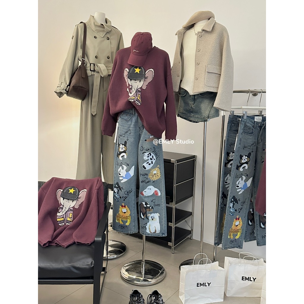 Áo len lông thỏ họa tiết đáng yêu ngọt ngào hàng QCL1