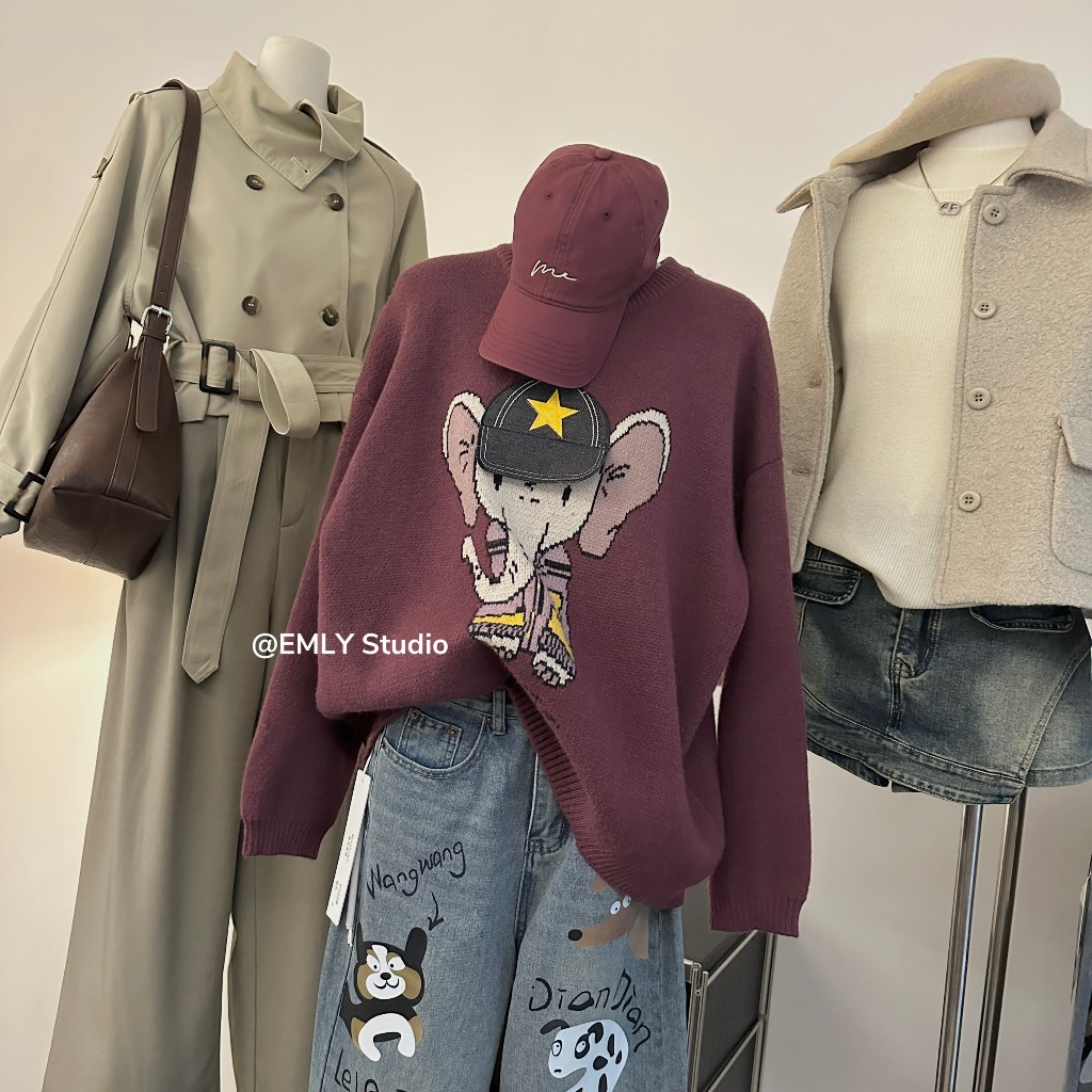 Áo len lông thỏ họa tiết đáng yêu ngọt ngào hàng QCL1