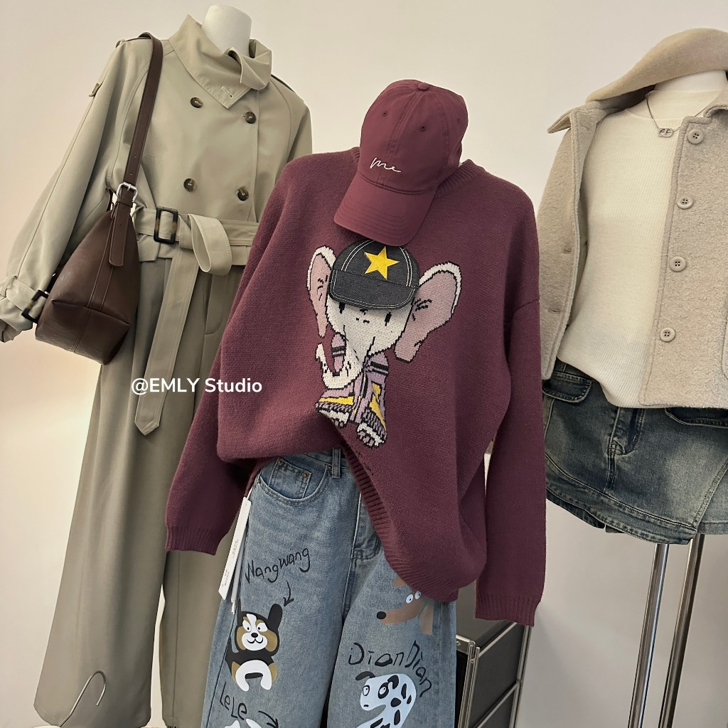 Áo len lông thỏ họa tiết đáng yêu ngọt ngào hàng QCL1