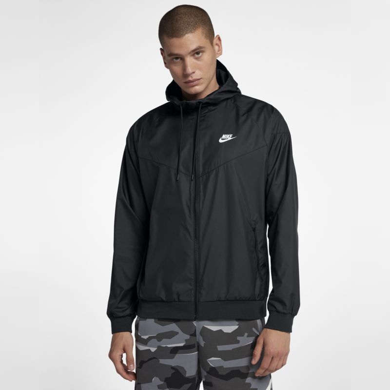NinekeOnstock - Áo Khoác Gió Nam, Áo Khoác Nike Windrunner Hooded Full Zip Jacket - Đen