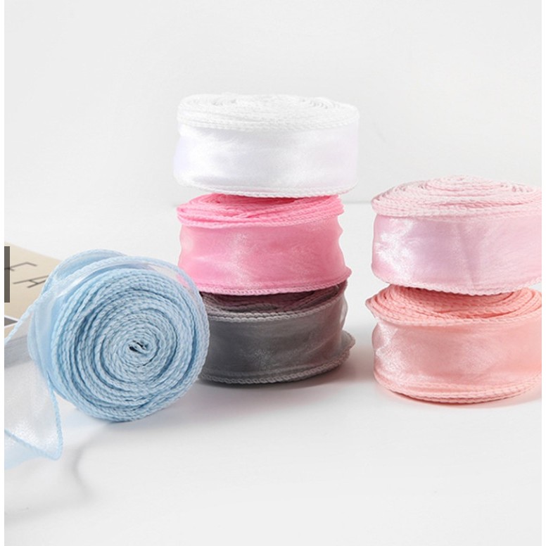 Ruy Băng Đuôi Cá 9m - Ruy Băng Voan Viền Sóng Trang Trí Bánh Kem - Ruy Băng Bó Hoa