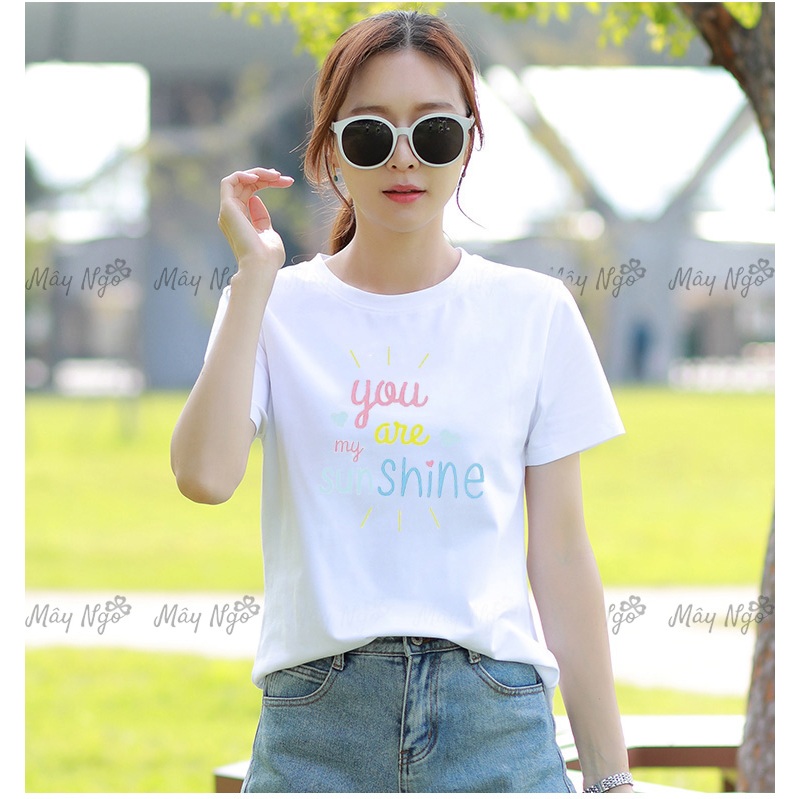 Áo thun thái form rộng in chữ vải mịn mát