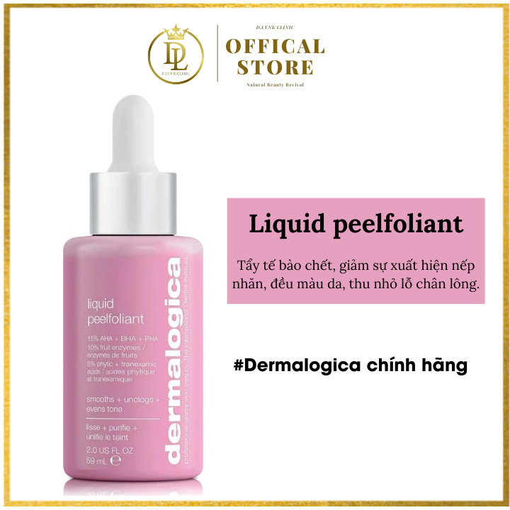 Tẩy da chết hóa học giảm sự xuất hiện nếp nhăn, đều màu da, thu nhỏ lỗ chân lông Dermalogica Liquid peelfoliant 59ml -