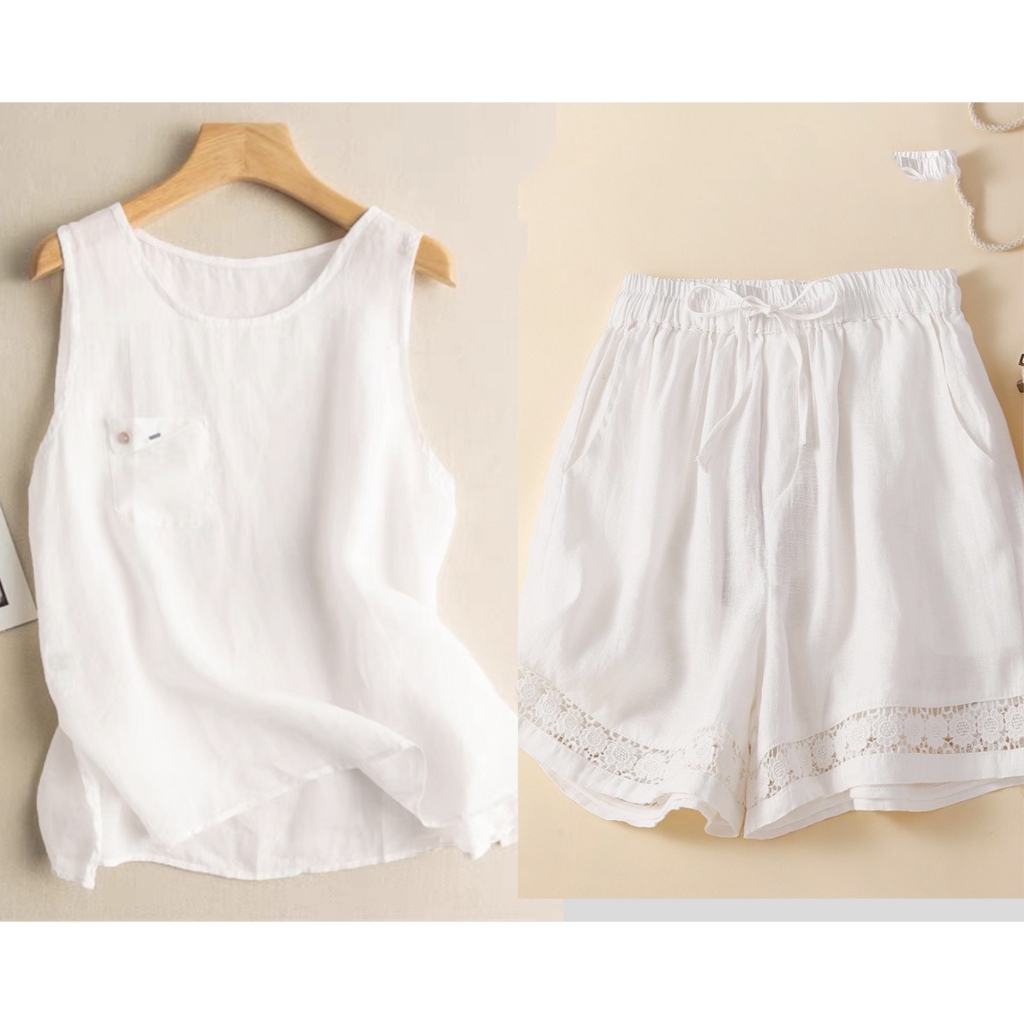 Bộ đũi sát nách, bộ đũi rút eo, bộ đũi mặc nhà chất mềm, mịn, mát