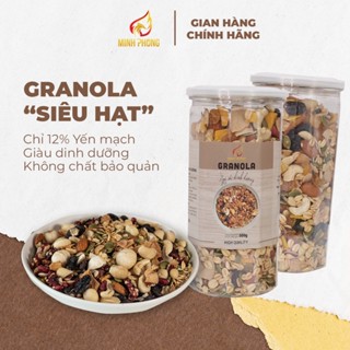  Granola Siêu Hạt Không Đường Làm Đồ Ăn Sáng Giảm Cân - Ngũ cốc Granola siêu hạt Minh Phong Farm 500g 