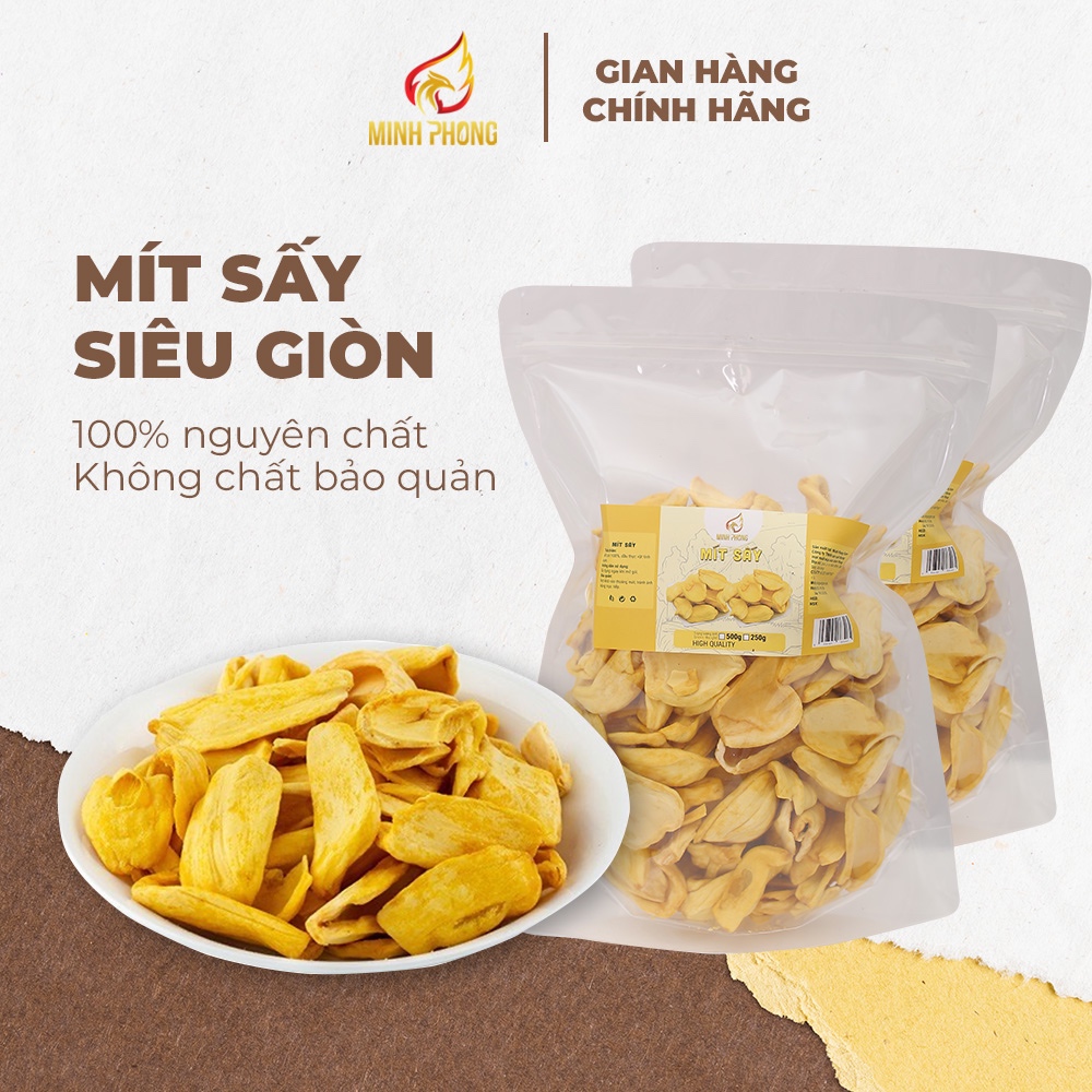Mít thái A sấy giòn, ngọt tự nhiên, nguyên cánh - Mít sấy Minh Phong Farm