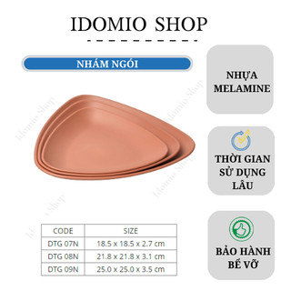 Dĩa Nhựa Tam Giác Melamine Nhám Ngói
