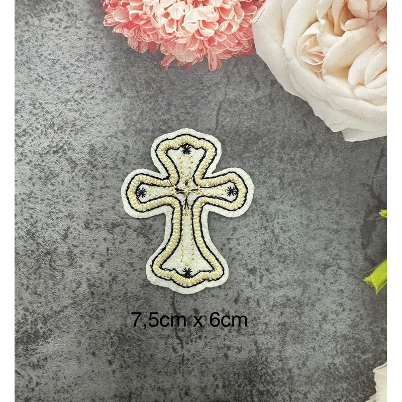 Sticker Logo Chữ Thập thêu ủi nhiệt