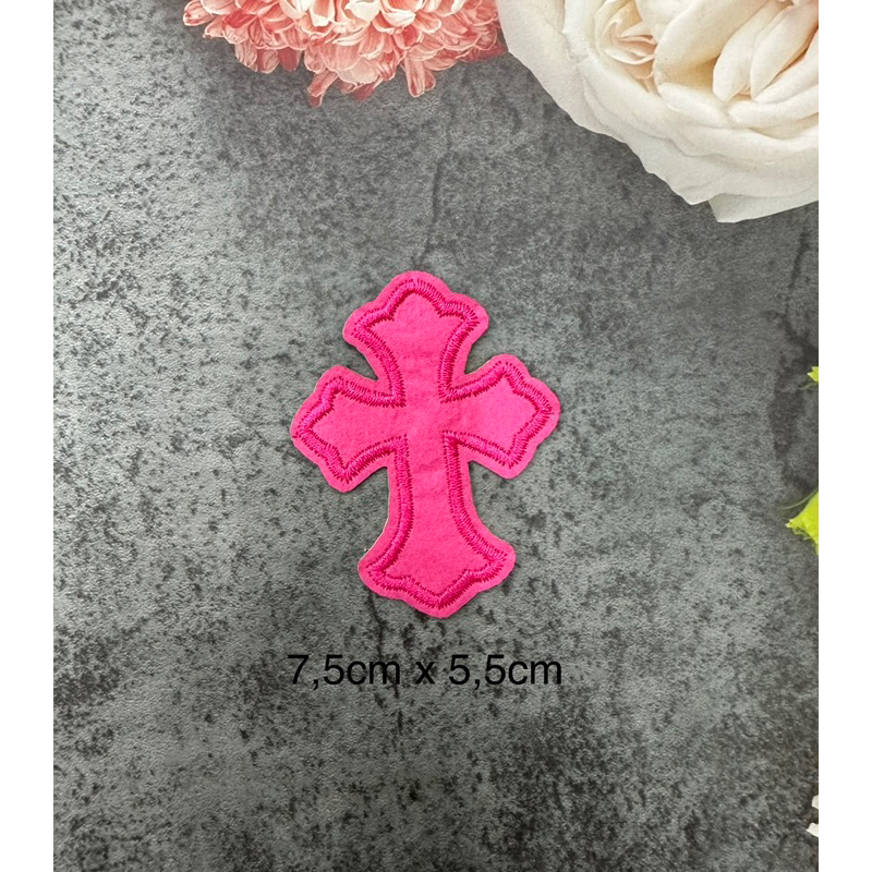 Sticker Logo Chữ Thập thêu ủi nhiệt