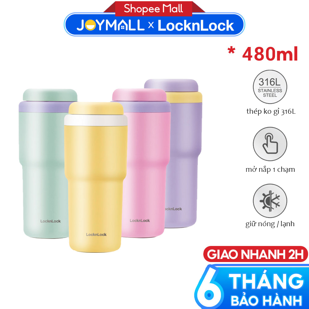 Ly giữ nhiệt LocknLock 480ml Daily Macaron Tumbler LHC3292 - Hàng chính hãng thép không gỉ 316L - JoyMall