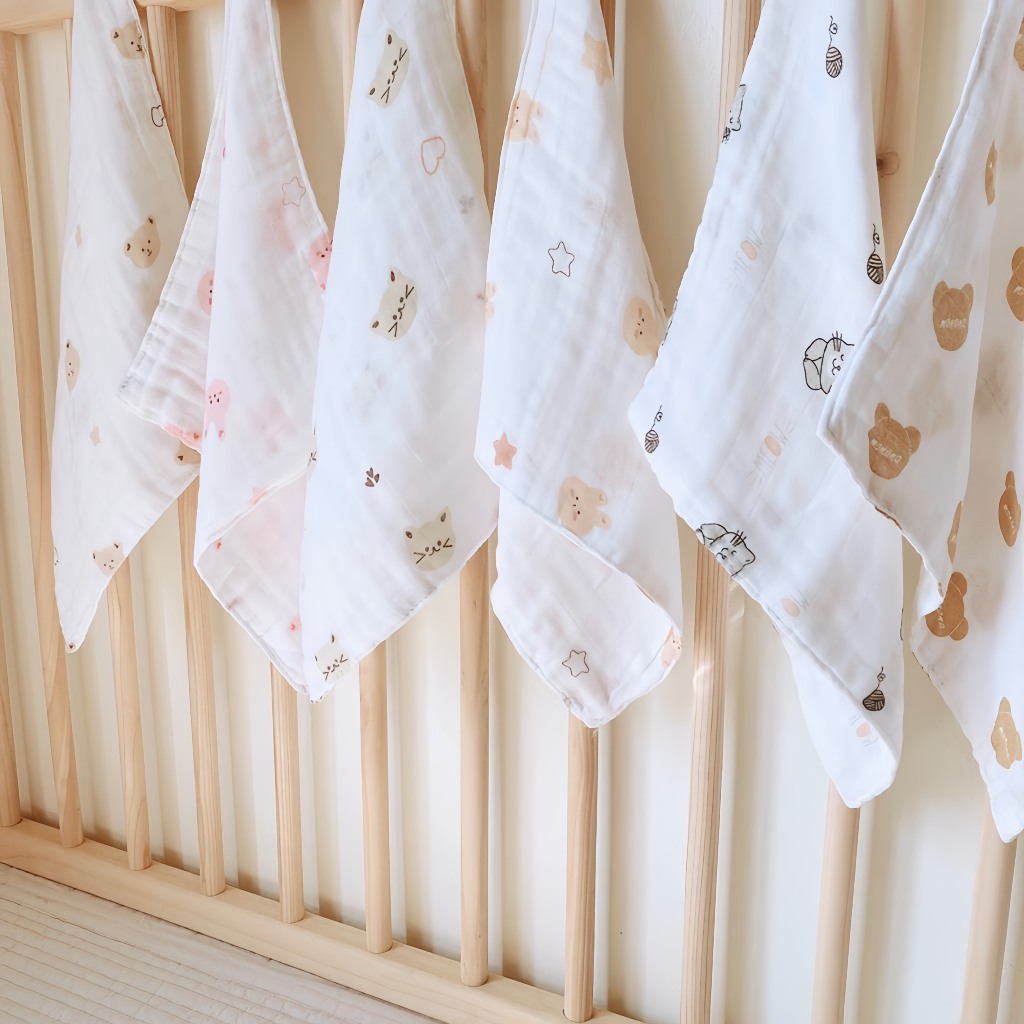 Khăn sữa sợ tre 4 lớp Monona Sợi Tre mềm mại không bám bụi vải cho bé chính hãng Monona New 2023