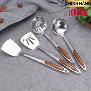 Môi chao xẻng nấu ăn inox cán nâu các size .