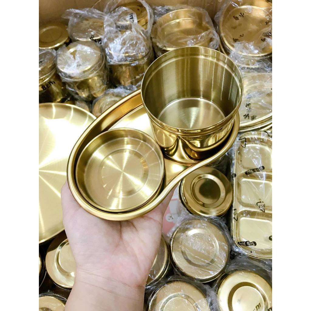 Khay Hạt Đậu, Hũ Đựng Bông Inox 304 Không Rỉ Mạ Vàng Mạ Bạc Cho Spa, Phun Xăm, Y Tế