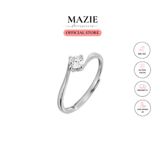 [FREESIZE] Nhẫn nữ BẠC 925 không gỉ đính đá điều chỉnh size kích cỡ Mazie Accessories MR014