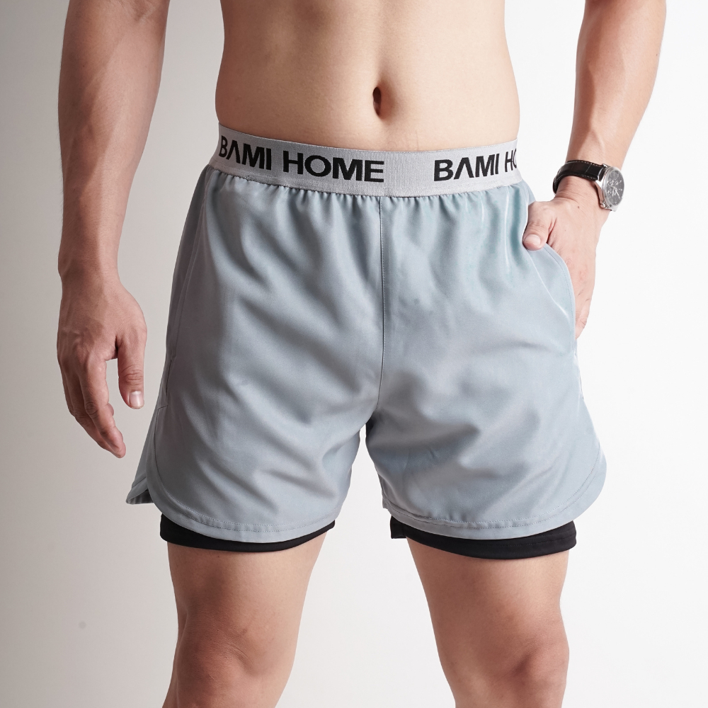 Set quần áo tập gym BAMIHOME Quần 2 lớp tập gym và áo ba lỗ ATT05 QG02