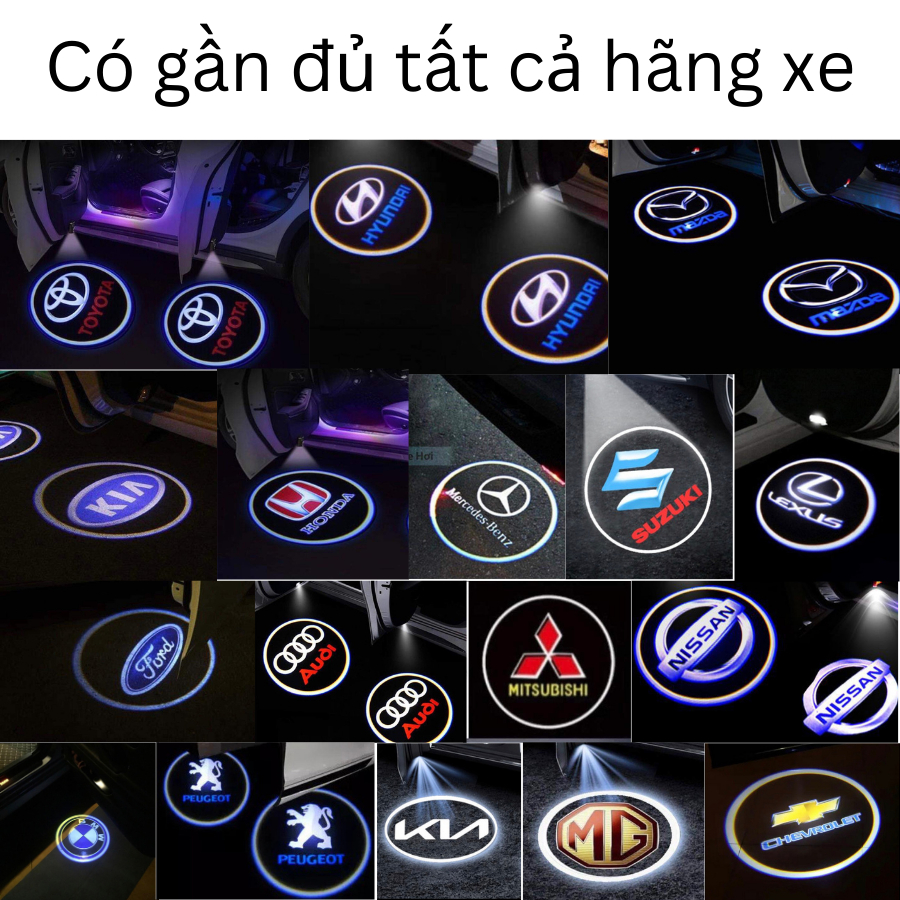 Đèn LED Chiếu Logo Gắn Cửa Xe Ô Tô, Đèn Chào Mở Cửa Chiếu Hình Logo Hãng Xe