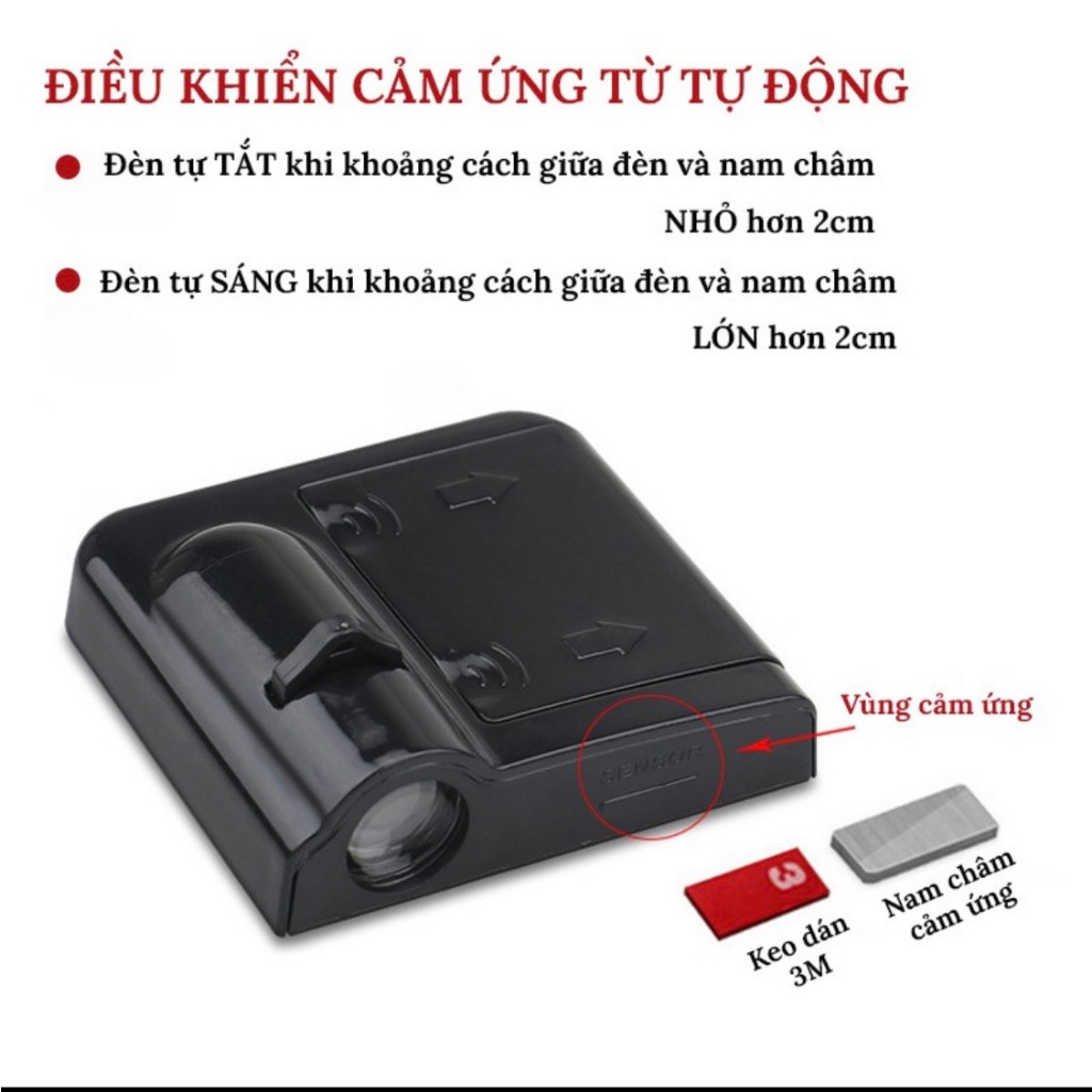 Đèn LED Chiếu Logo Gắn Cửa Xe Ô Tô, Đèn Chào Mở Cửa Chiếu Hình Logo Hãng Xe