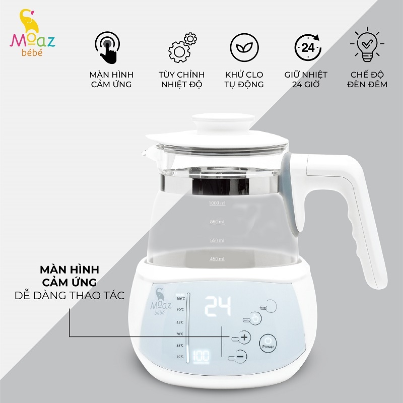Bình Đun Nước Thông Minh Moaz BéBé MB – 002 - Bảo Hành 12 Tháng Chính Hãng