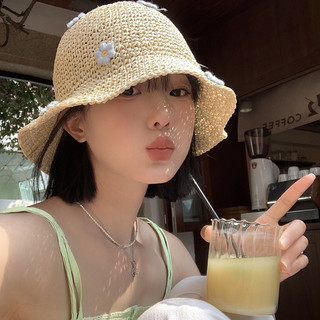 Mũ cói mềm đi biển phong cách vintage thêu hoa siêu dễ thương xinh xắn 😍
