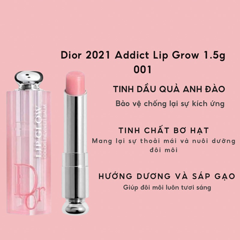 Son dưỡng Dior Addict Lip Glow 1.5g chính hãng cấp ẩm và dưỡng hồng môi