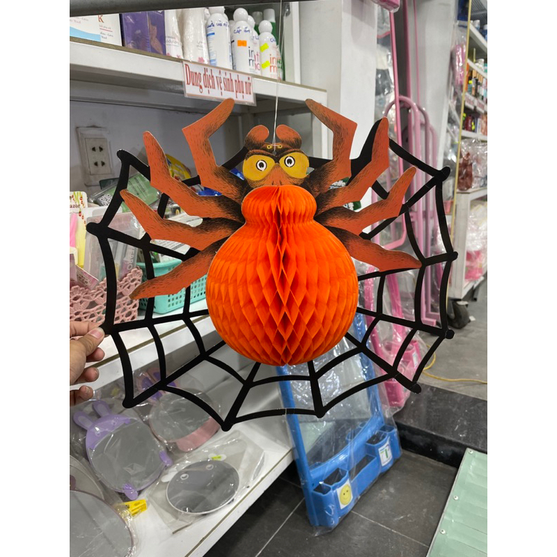 Các loại đèn lồng giấy xếp dây treo trang trí halloween hình dơi, nhện, ma treo, bí ngô và Đèn lồng giấy