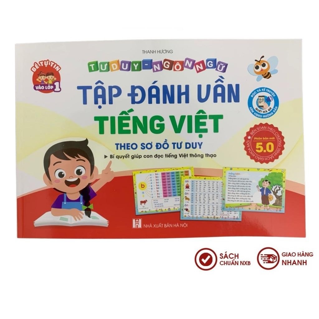 Sách - Tập đánh vần Tiếng Việt Phiên bản 5.0 kèm file đọc và video hướng dẫn ghép vần cho bé 4-6 tuổi