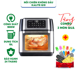 Nồi chiên không dầu Kalite Q10 dung tích 10 lít, công suất 1800W, 8 phụ kiện đa dạng - Hàng chính hãng bảo hành 24 tháng