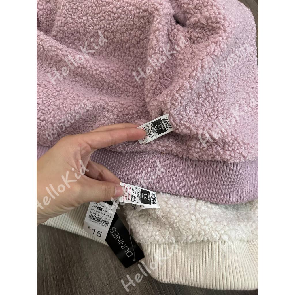 Áo gile lông thỏ cừu bé gái