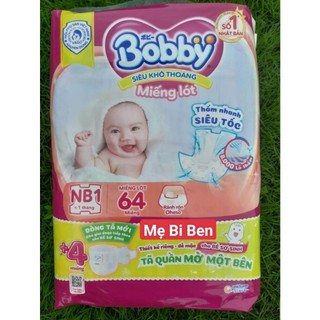[Hàng Tặng Kèm] Miếng Lót Sơ Sinh Bobby Newborn 1 64 miếng - Chính Hãng