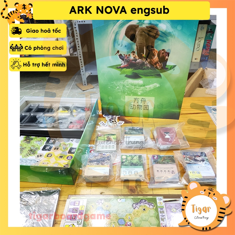 Boardgame Ark Nova kèm Map Pack 1 có Expansion Marine World