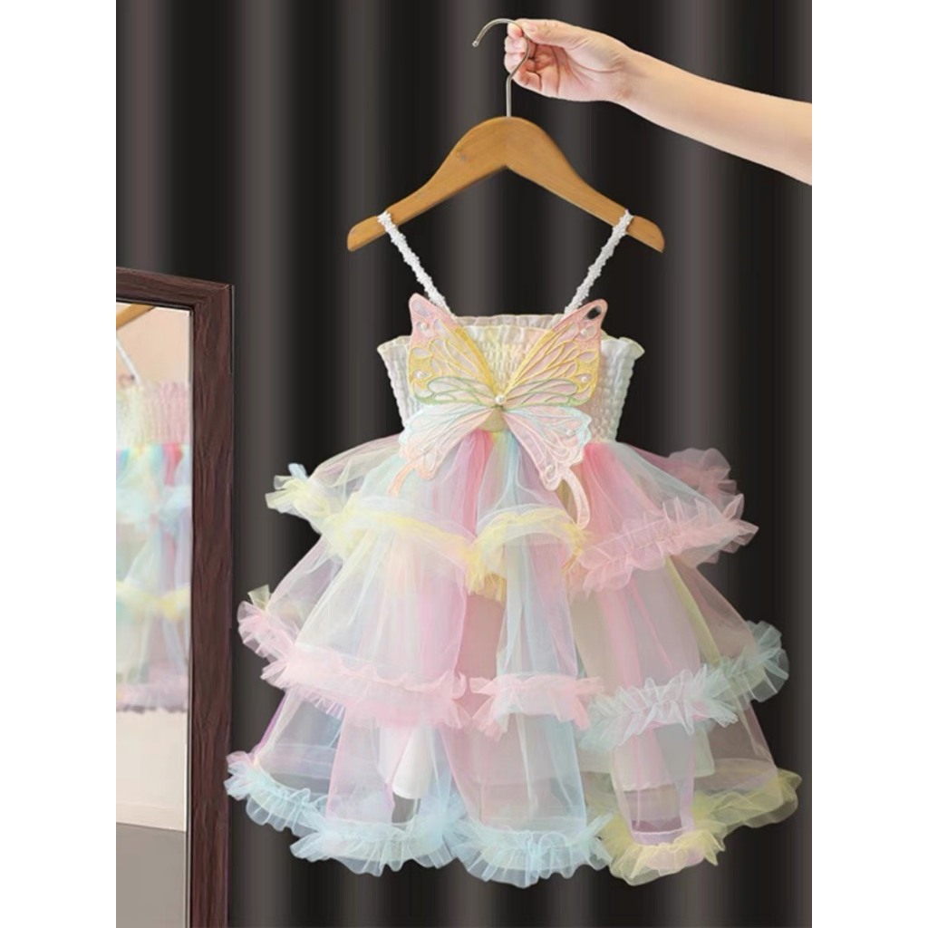 8-28KG VÁY TẦNG HAI DÂY CÁNH BƯỚM SIÊU XINH CHO BÉ GÁI