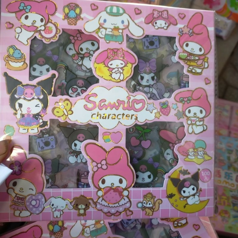 Hộp 100 tờ dán sticker samrio các hình
