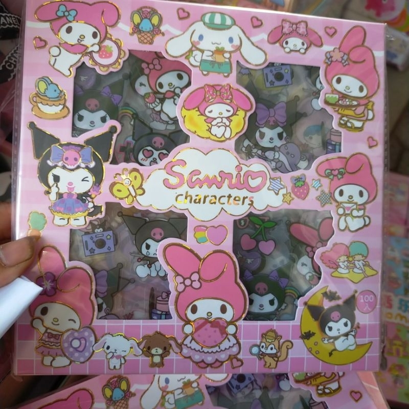 Hộp 100 tờ dán sticker samrio các hình