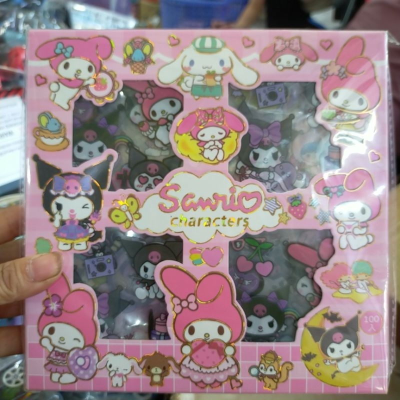 Hộp 100 tờ dán sticker samrio các hình