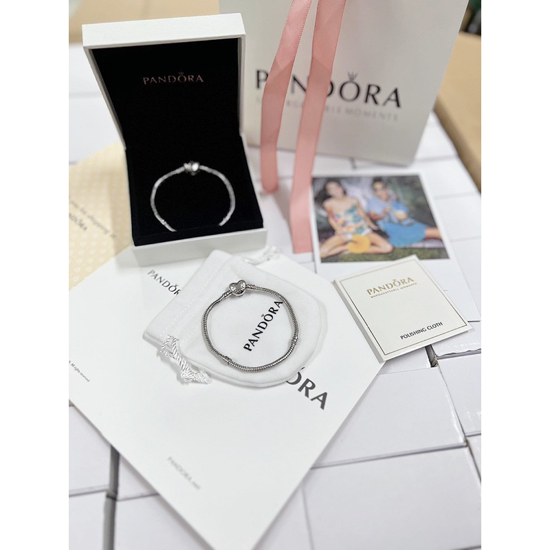Vòng tay Pandora trái tim bạc 925 full bõ sẵn hàng