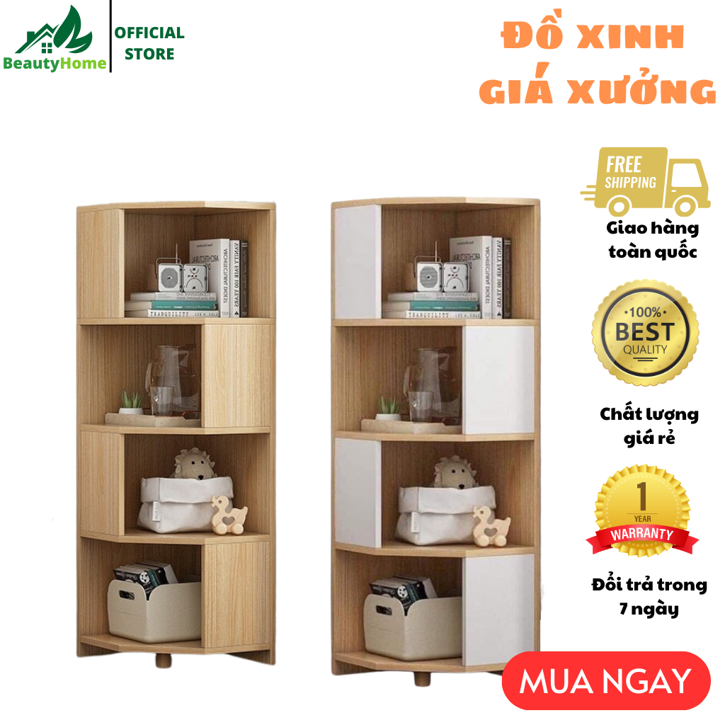 Kệ Ngũ Giác Góc Tường 4 Tầng BEAUTY HOME- Kệ Để Đồ Đa Năng Decor Phòng Khách Phòng Ngủ Cực Tiện Ích