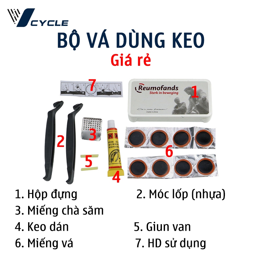 Bộ dụng cụ vá săm xe đạp không dùng keo, bộ vá săm xe đạp cao cấp