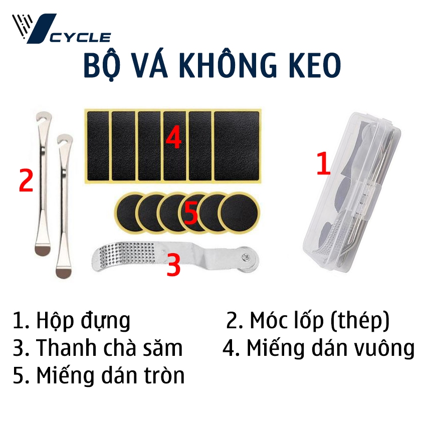 Bộ dụng cụ vá săm xe đạp không dùng keo, bộ vá săm xe đạp cao cấp