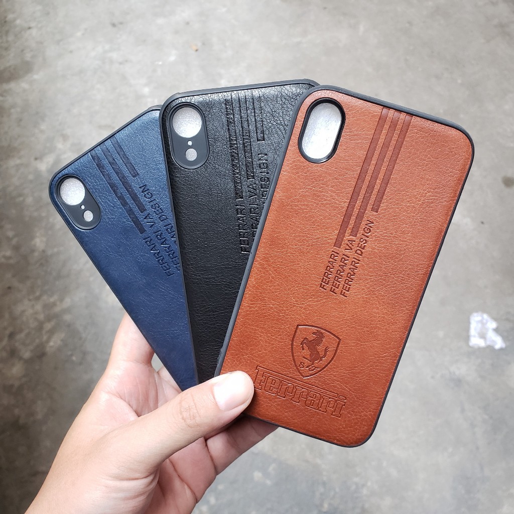 Ốp Lưng Auto Focus, Ốp Ferrari Vân Da Cho iPhone XR